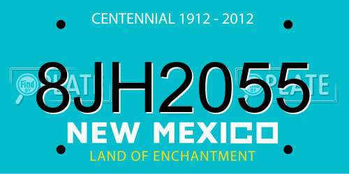 8JH2055 New Mexico License Plate