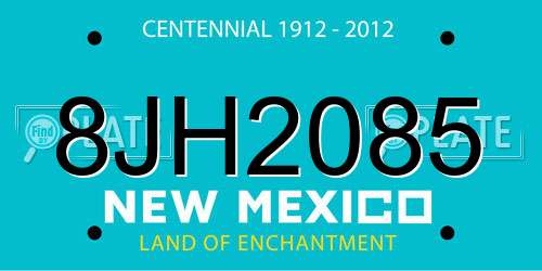 8JH2085 New Mexico License Plate