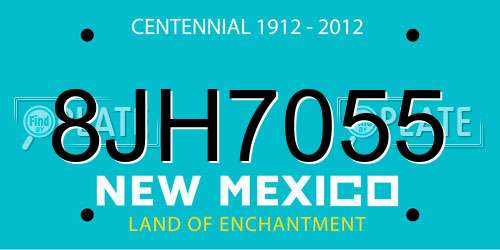 8JH7055 New Mexico License Plate