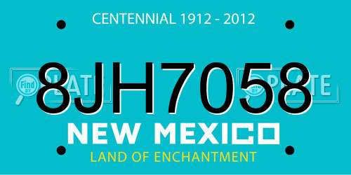 8JH7058 New Mexico License Plate