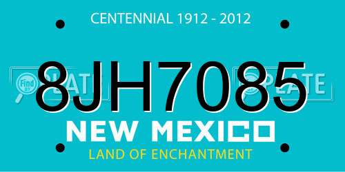8JH7085 New Mexico License Plate