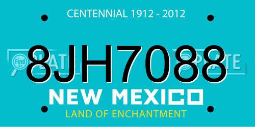 8JH7088 New Mexico License Plate
