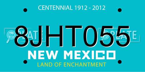 8JHT055 New Mexico License Plate