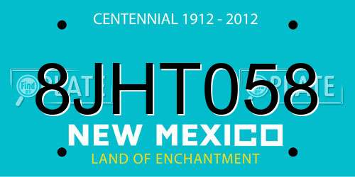 8JHT058 New Mexico License Plate