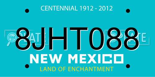 8JHT088 New Mexico License Plate