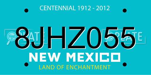 8JHZ055 New Mexico License Plate