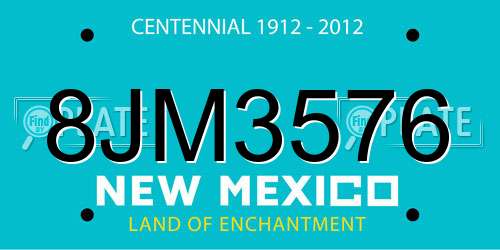 8JM3576 New Mexico License Plate