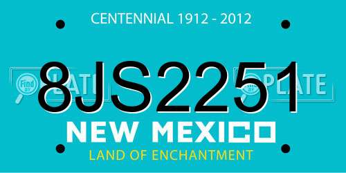 8JS2251 New Mexico License Plate