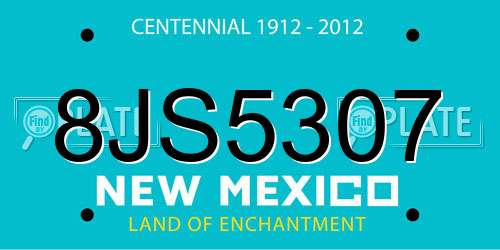 8JS5307 New Mexico License Plate