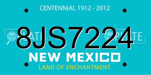 8JS7224 New Mexico License Plate