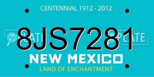 8JS7281 New Mexico License Plate