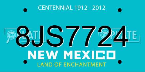 8JS7724 New Mexico License Plate