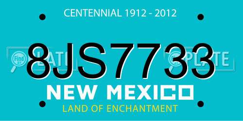 8JS7733 New Mexico License Plate