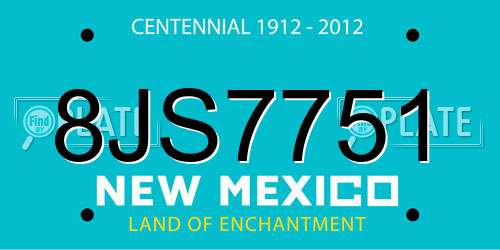 8JS7751 New Mexico License Plate