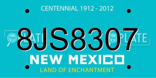 8JS8307 New Mexico License Plate