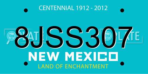 8JSS307 New Mexico License Plate