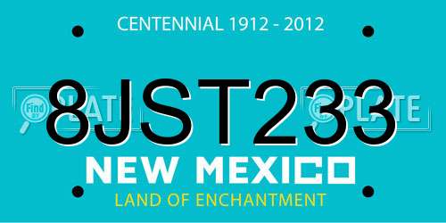 8JST233 New Mexico License Plate