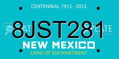 8JST281 New Mexico License Plate