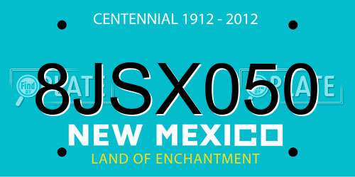 8JSX050 New Mexico License Plate