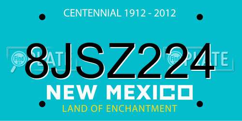 8JSZ224 New Mexico License Plate