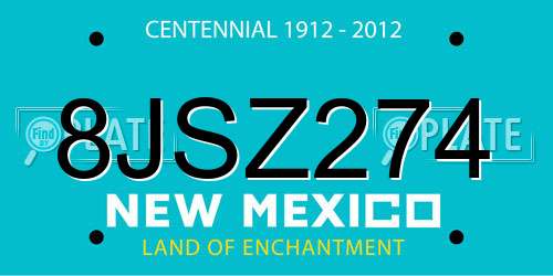8JSZ274 New Mexico License Plate