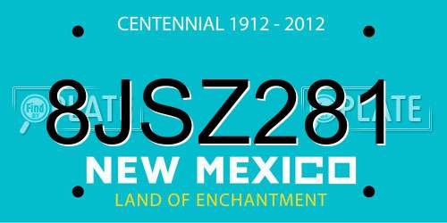 8JSZ281 New Mexico License Plate