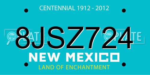8JSZ724 New Mexico License Plate