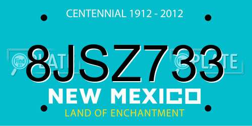 8JSZ733 New Mexico License Plate