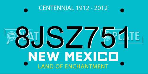 8JSZ751 New Mexico License Plate