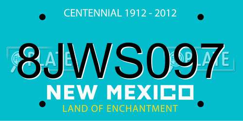 8JWS097 New Mexico License Plate