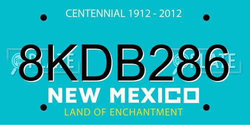 8KDB286 New Mexico License Plate