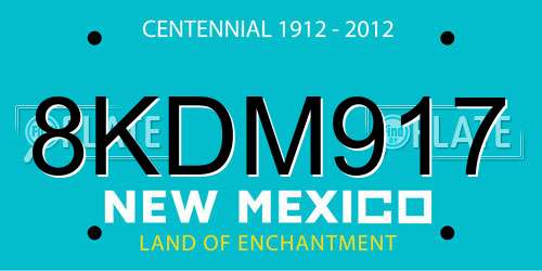 8KDM917 New Mexico License Plate