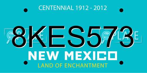 8KES573 New Mexico License Plate