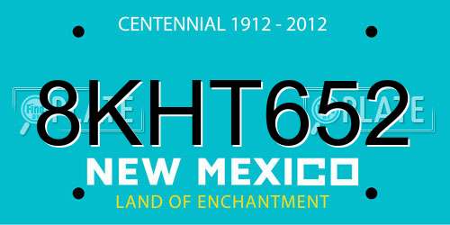 8KHT652 New Mexico License Plate