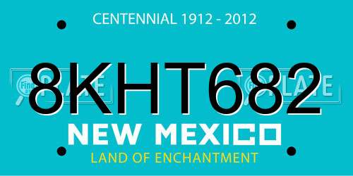 8KHT682 New Mexico License Plate