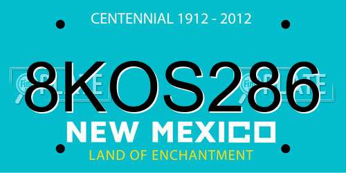 8KOS286 New Mexico License Plate