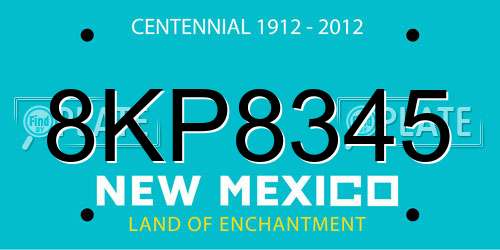 8KP8345 New Mexico License Plate