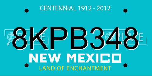 8KPB348 New Mexico License Plate