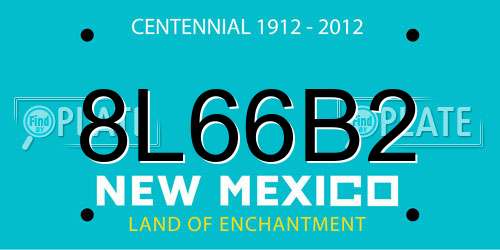 8L66B2 New Mexico License Plate
