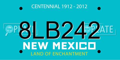 8LB242 New Mexico License Plate