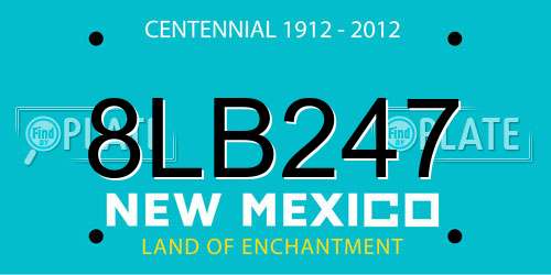 8LB247 New Mexico License Plate