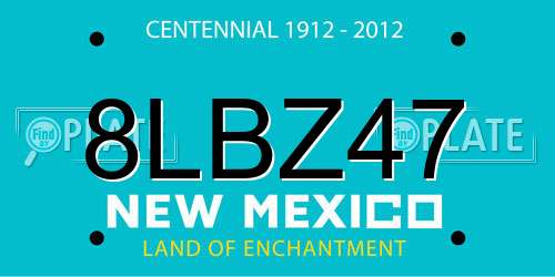 8LBZ47 New Mexico License Plate