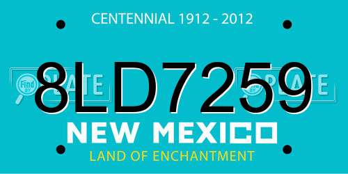8LD7259 New Mexico License Plate