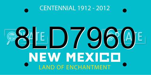 8LD7960 New Mexico License Plate