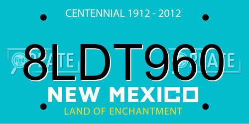 8LDT960 New Mexico License Plate