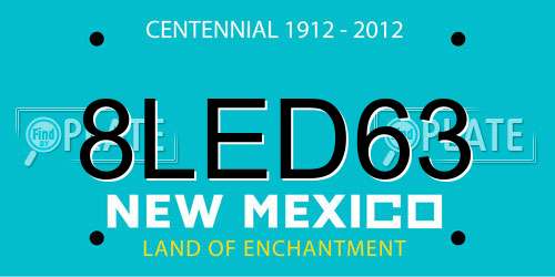 8LED63 New Mexico License Plate