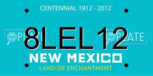 8LEL12 New Mexico License Plate