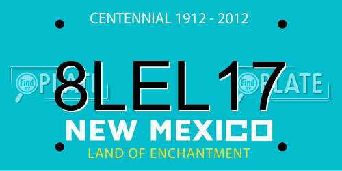 8LEL17 New Mexico License Plate