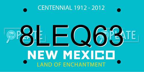 8LEQ63 New Mexico License Plate