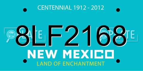 8LF2168 New Mexico License Plate